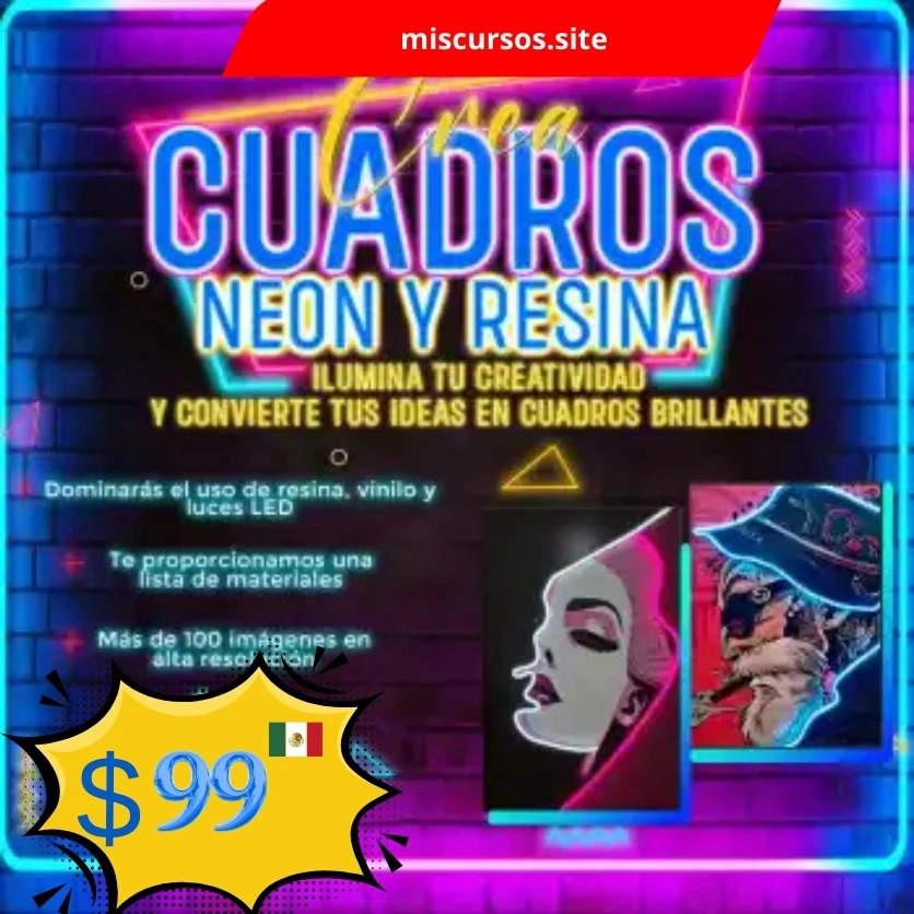 Crea Cuadros Neon y Resina