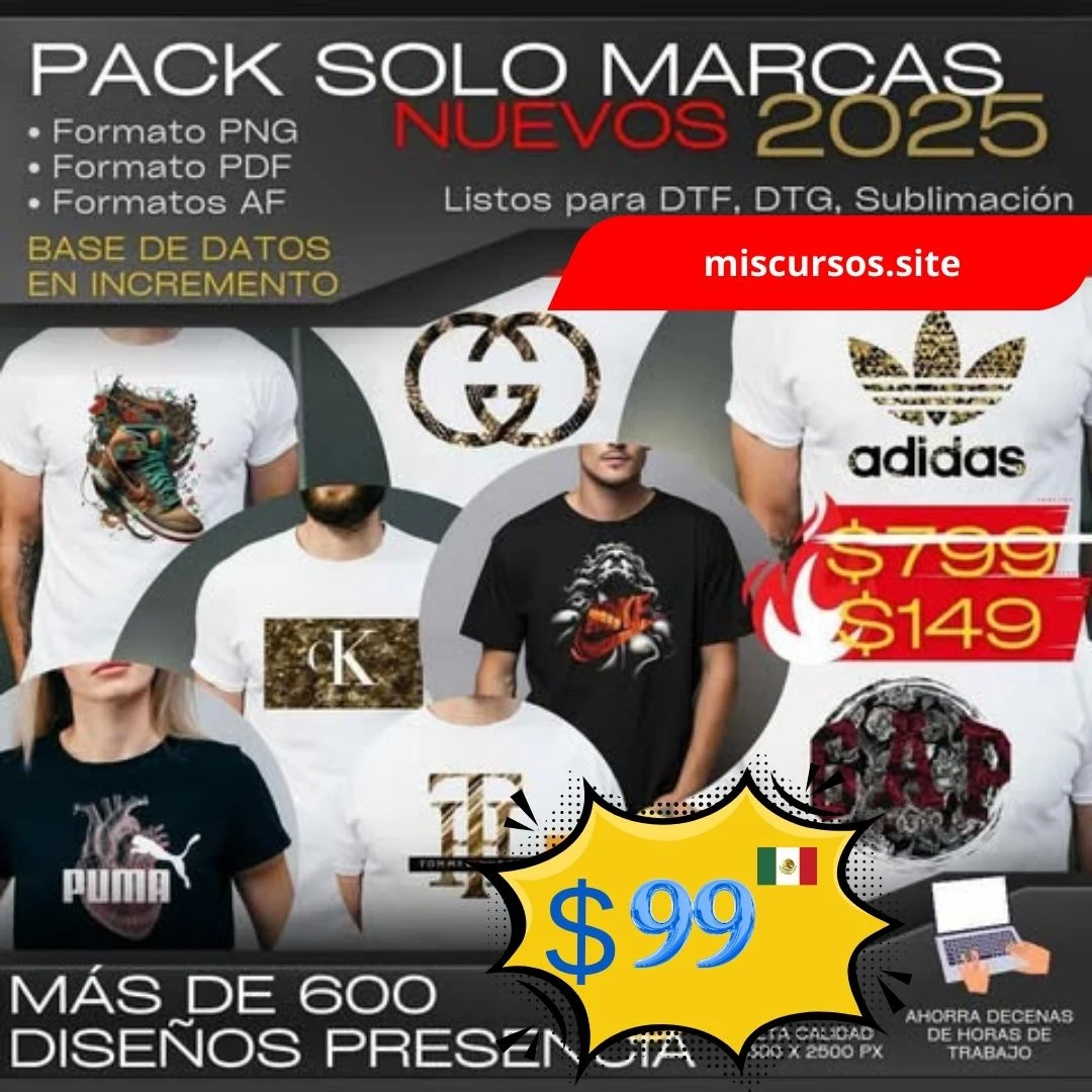 AHORA MAS DE 600 diseños - Marcas que incluye